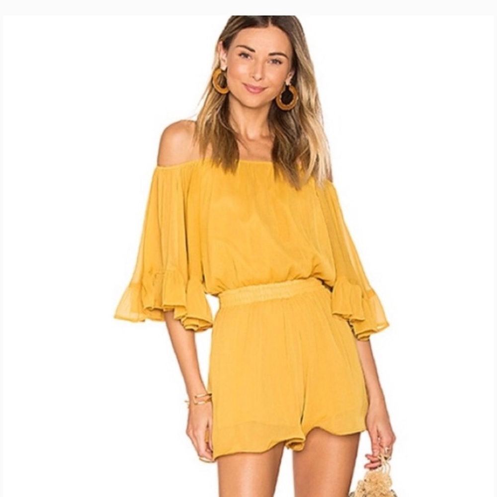 Endless Rose Off-the-Shoulder Ruffle Sleeve Romper